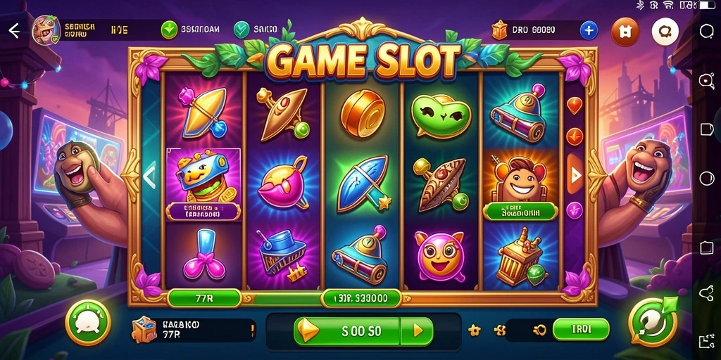 Screenshot gameplay 77RP yang menampilkan tampilan slot yang menarik.