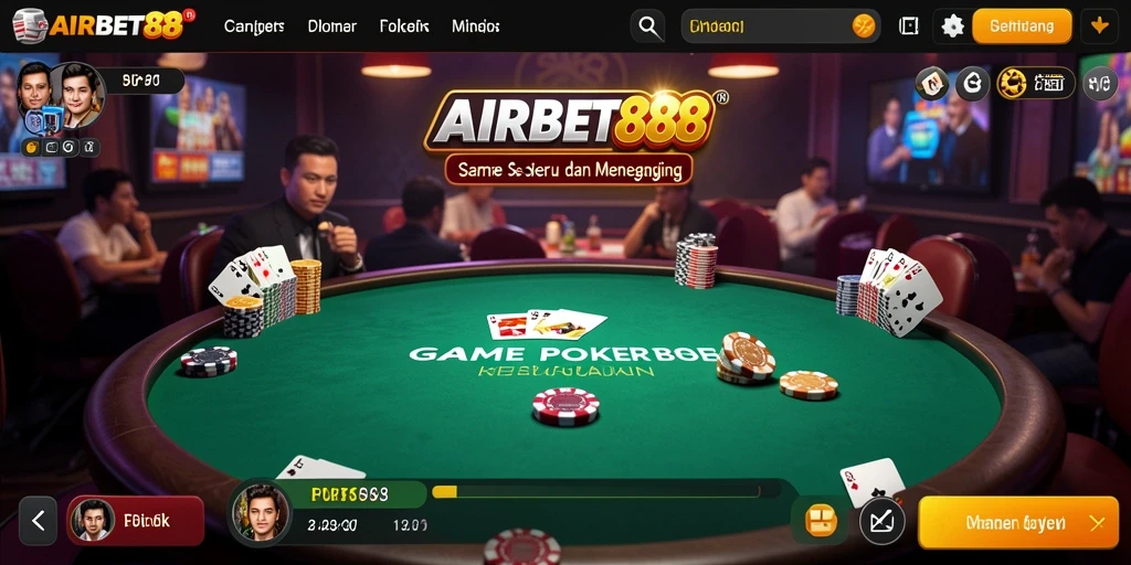 Tampilan permainan Poker yang menarik dan kompetitif.