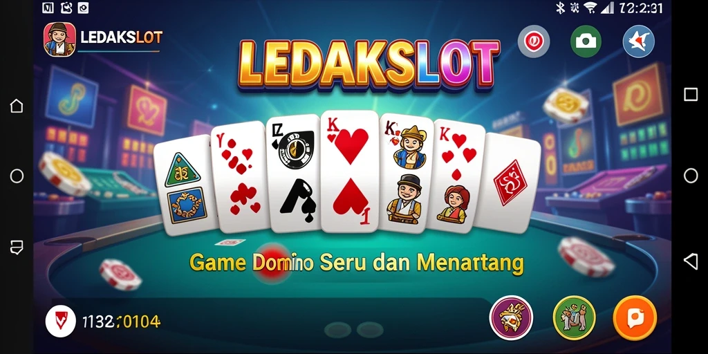 Menampilkan gameplay seru dalam game Domino LEDAKSLOT.