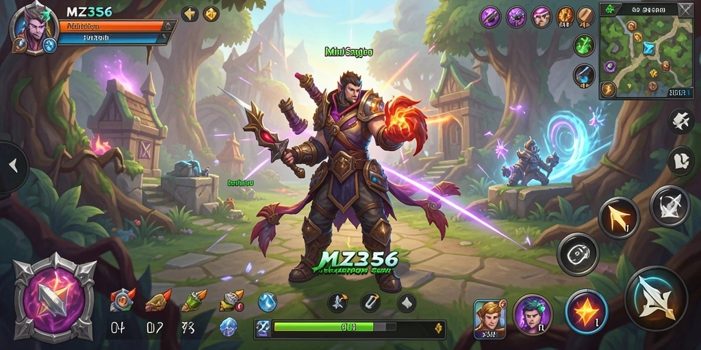 Screenshot gameplay MZ356 menampilkan aksi seru dalam pertempuran ARPG.