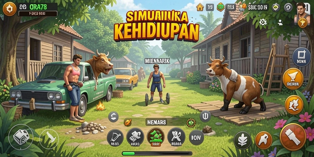 Gameplay menarik dari ORA78 yang menawarkan simulasi kehidupan.