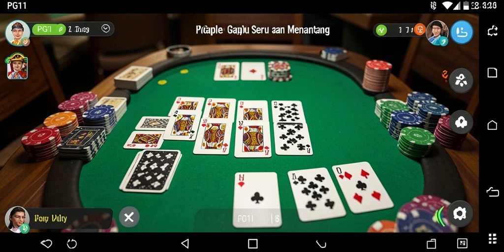 Screenshot PG11 menampilkan gameplay Gaple yang menyenangkan dan kompetitif.