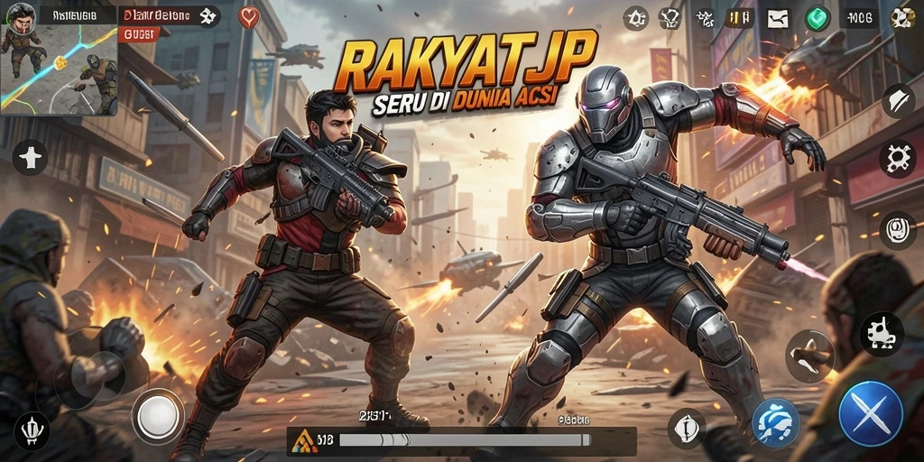 Screenshot gameplay RAKYATJP menampilkan pertempuran seru dan grafik yang memukau.