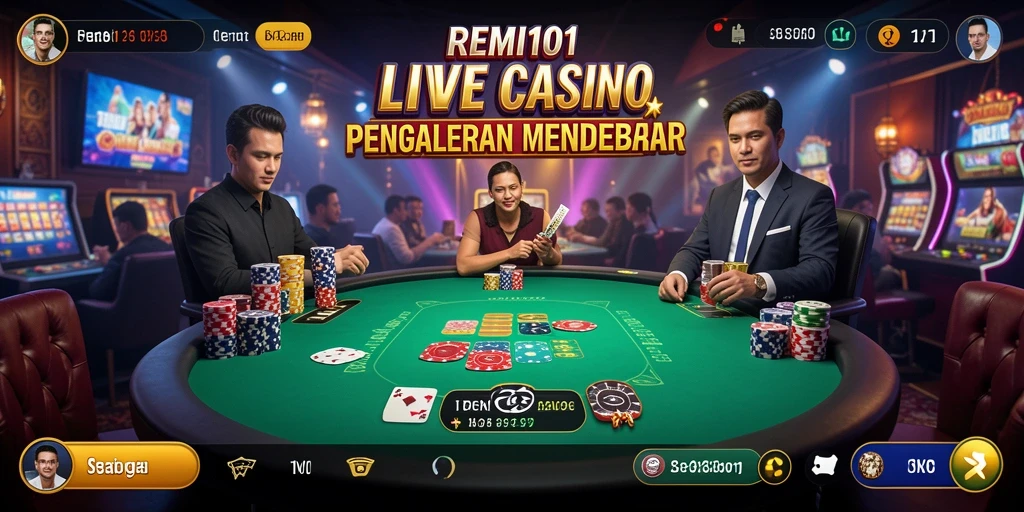 Gameplay Live Casino yang mendebarkan dengan dealer langsung dan interaksi sosial.
