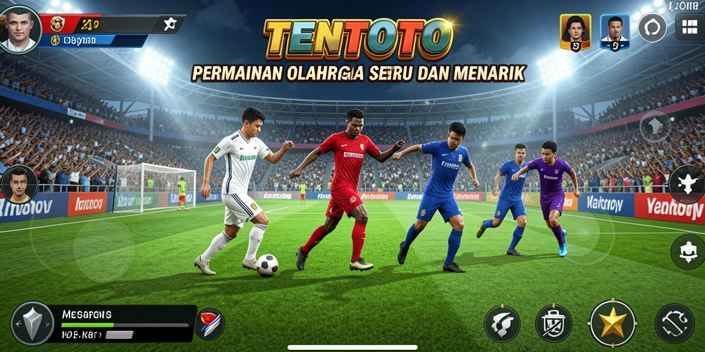 Gameplay seru dalam TENTOTO dengan aksi olahraga yang mendebarkan.