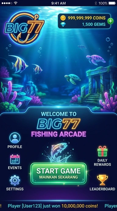 Tampilan antarmuka aplikasi big77 yang ramah pengguna.
